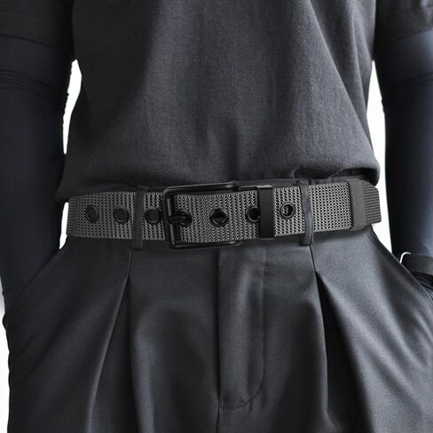 moonsix Cut to Fit Nylon Holes Belt with Alloy Square Buckle Casual Single Grommet Webbing Belt for Men Women in Kuwait