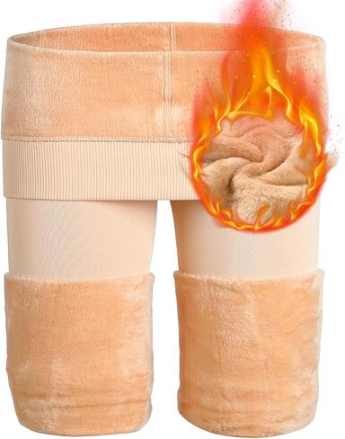 سروال ضيق نسائي من NORMOV مبطن بالصوف للشتاء، لباس ضيق مخملي حراري سميك in Kuwait