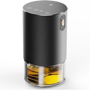 Waterless Essential Oil Diffuser - Rechargeable Scent Diffuser for Home and Car Diffuser, Portable Waterless Diffuser with Home/Car Mode 4 Mist Level and Timer Setting, Pure Scent