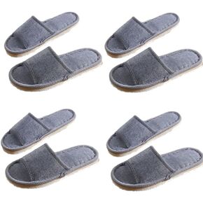 4 Pairs Spa Slippers with Different Sizes, Non Slip Disposable Slippers for Guest, Washable Reusable,Open Toe House Shoes Slide Slipper Women Men, Indoor, Bedroom, Hotel, Bride Slippers