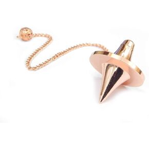 Spinning Top Design Openable Cone Point Copper Metal Pendulum. Healing Dowsing Reiki Pendulum for Divination, Chakra Testing & Spiritual Energy.