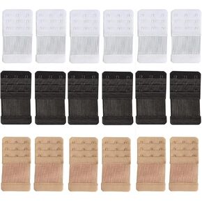 18PCS Women's Bra Extenders Comfortable Stretchy Bra Extension Strap (3 Rows x 3 Hooks)