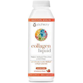 Youtheory Collagen Liquid - 5,000 mg Hydrolyzed Collagen - for Hair, Skin & Nails* - Sugar, Dairy & Soy Free - Strawberry,15 oz