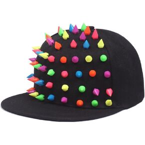 BAIMORE Unisex Baseball Cap Rock Cool Hip Hop Studded Rivet Snapback Flat Cap Hat