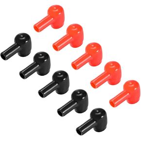 uxcell Battery Terminal Insulating Rubber Protector Covers for 10mm Terminal 6mm Cable Red Black 5 Pairs