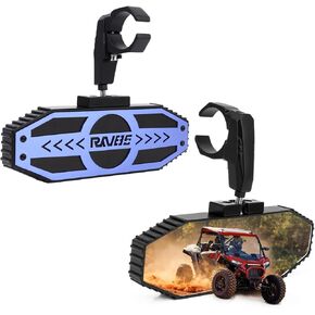 UTV Side Mirrors Aluminum Rear View Mirror for 1.6"-2.0" Roll Cage Automatic Reset Compatible with Polaris RZR,Can Am Maverick,Honda Pioneer SXS,Kawasaki Mule and Most UTV (Orange)