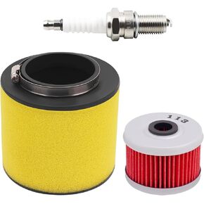 17254-HN5-670 Air Filter Oil Filter with Spark Plug for Honda Rancher 350 Foreman 400 450 1988 1989 1990 1991 1992 1993 1994 1995 1996 1997 1998 1999 2000 2001 2002 2003 2004 2005 2006 2007