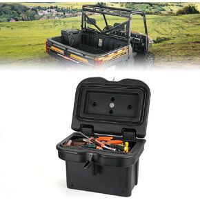 صندوق تخزين السرير المضاد للسرقة من KEMIMOTO سعة 5.5 جالون متوافق مع Polaris Ranger 1000 XP 900 800 700 570 500 (2013-2025)، Polaris General 1000 Cargo Box Hard 21L Bed Toolbox ملحقات السرير