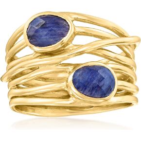Ross-Simons Gemstone Highway Ring in 18kt Gold Over Sterling