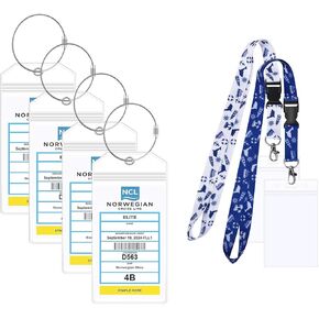 NCL Luggage Tag Holders Fit for Printed (Not Mailed) Norwegian NCL Cruise Ships & Tags for Cruises in 2024 & 2025(12 Pack) (12)