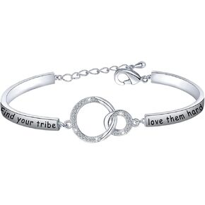 PLITI Find Your Tribe Love Them Hard Bracelet Friendship Tribe Jewelry Tribe Arrow Gifts Bridal Party Gifts Tribal Bracelet For Friend BFF Soulmate Sorority Sister Wedding Gift