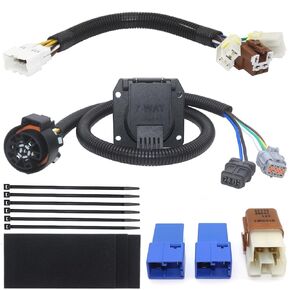Custom Fit 7-Way Trailer Wiring Harness for Certain Years of Nissan Frontier, Pathfinder, Xterra, Suzuki Equator - Vehicle-Side 7 Way Connector for Factory Tow Package
