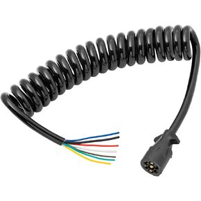 Bargman 54006-045 Connector (Coiled 7-Way Molded Trailer End - 10')