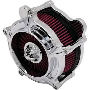 Harley Air Cleaner Turbine Intake Chrome Filter Kit Cnc Cut for Motorcycle Dyna 2000 - 2017 Softail 2000 - 2015 Touring 2000 - 2007 Fitment - B (Blue)
