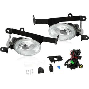 HECASA Fog Lights Compatible with 2006-2008 Honda Civic Coupe & Civic Si Front Bumper Driving Fog Lamps w/Switch Pair Replacement for 08V31SVA111 (Clear Lens)