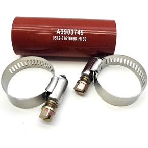 Hconcet 3286499 Red Turbo Oil Drain Hose And 2 Clamps Compatible with Dodge Cummins 4BT, 6BT and 6CT models year from 1989-2006