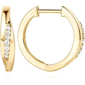 Gold Hoop Earrings 14K Gold Hoop Earrings for Women Lightweight Cubic Zirconia Gold Earrings Gifts for women 20.5mm 26mm