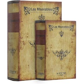 PACOLO Decorative Book Box Antique Wooden Realistic Faux Wood Set of 2 or 3 Storage Set for Home Decorations,Gifts, Jewelry (Witchcraft)