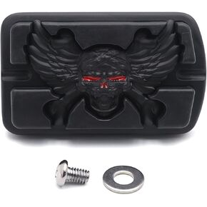 XKMT- Wing Skull Zombie Emblem Chromed Compatible With Touring Softail Brake Pedal Large Pad H-D [B013QAQPWW]