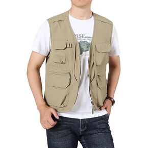 سترة LOUECHY الرجالية لصيد الأسماك خفيفة الوزن للسفر وسفاري، سترة شحن متعددة الجيوب مع جيوب متعددة in Kuwait