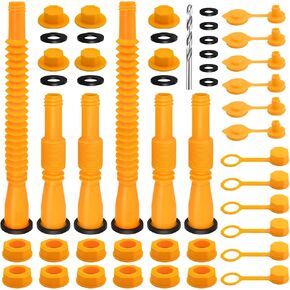 6-Pack Gas Can Spout Replacement, Upgraded Scalable Gas Can Nozzle, Anti-Spill Gas Can Nozzle Replacement Easy to Install, Mess-Free Fueling for 1/2, 1, 5, 10 Gallon Gas and Oil Cans