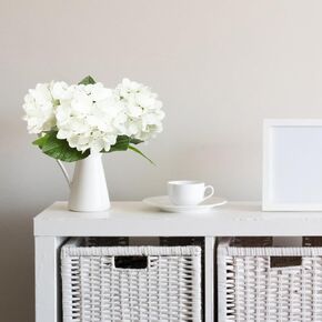 Artificial Flowers 3pcs Artificial Hydrangea Flowers Large Real Touch Flowers Artificial Flowers Dry Flowers for Bouquets Home Table Centerpieces Wedding Party Decoration Outdoor (White)