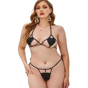 Plus Size Sexy Lingerie Set for Women Naughty for Sex Play, 2 Piece Exotic Cute Lingerie Set Teddy