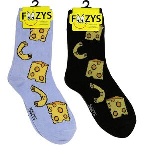 Foozys Women’s Crew Socks | Cute Fun Food & Drink Novelty Socks | 2 Pairs