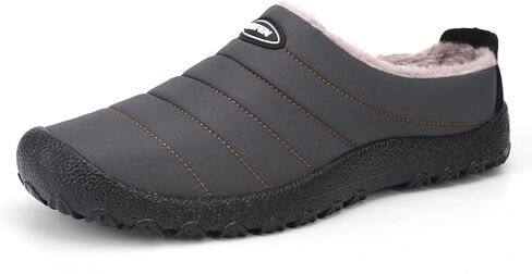 UBFEN Men's Women's Winter Warm Slippers with Fuzzy Plush Lining Slip on House Shoes with Indoor Outdoor Anti-Skid Rubber Sole 12 Women/10 Men Grey in Kuwait