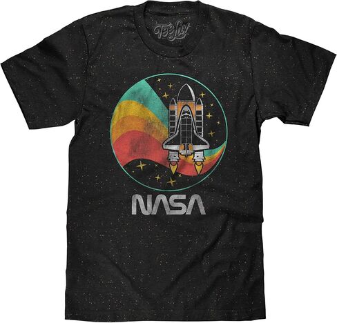 Tee Luv Men's NASA Space Shuttle Shirt - NASA Worm Logo Stars T-Shirt in Kuwait