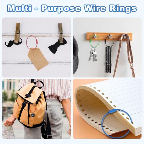 حزمة كوزموس مكونة من 30 حلقة سلكية لحاملي بطاقات الأمتعة، حامل سلسلة مفاتيح سلكية من الفولاذ، حامل سلسلة مفاتيح قابل للتمديد، حامل معلق لبطاقة السفر للسفر، 6 ألوان متنوعة in Kuwait