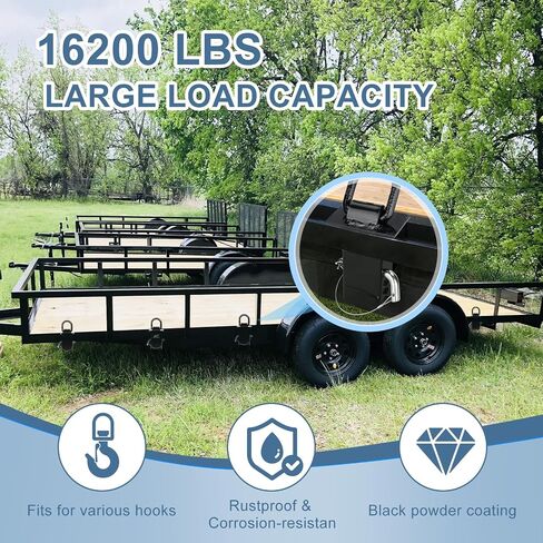 6 Packs Stake Pocket D Ring, Heavy Duty Trailer D Ring Tie Down Anchors, Adjustable with Anti-Loss Cord 16200lbs Load Trailer Accessories Utility for Flatbed Cargo Truck, Black in Saudi Arabia