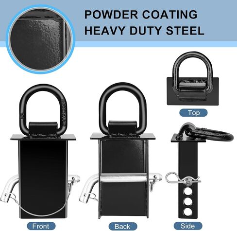 6 Packs Stake Pocket D Ring, Heavy Duty Trailer D Ring Tie Down Anchors, Adjustable with Anti-Loss Cord 16200lbs Load Trailer Accessories Utility for Flatbed Cargo Truck, Black in Saudi Arabia
