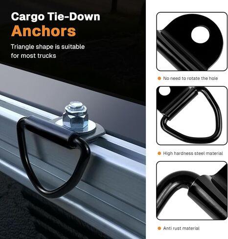 6PCS V Ring Tie Down Anchors,Heavy Duty Steel Truck Bed Tie Down Anchors rgo Truck Load Anchor Point Lashing Ring V-Ring Bolt On Trailer Anchor for Trailer,Cargo,Truck,Boat, in Saudi Arabia