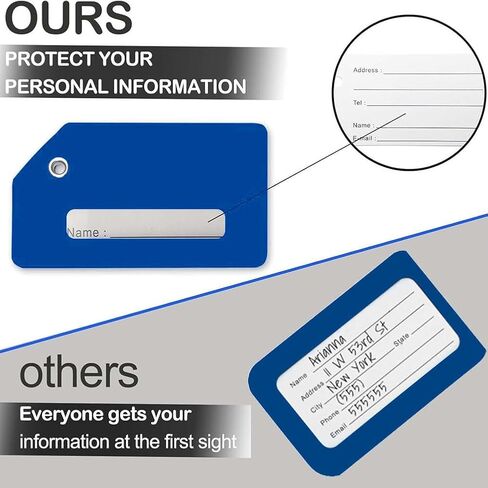 علامات الأمتعة للحقائب مع بطاقة هوية الاسم، حقائب الظهر المصنوعة من السيليكون مع حلقات من الفولاذ المقاوم للصدأ، برتقالي in Kuwait