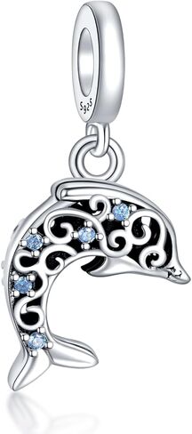 Jewelry Ocean Charms 925 Sterling Silver Sea Penguins Turtle Pearls Coconut Trees Anchors Pendant Beads for Women fit Bracelets Summer Birthday Christmas for Granddaughters in Saudi Arabia