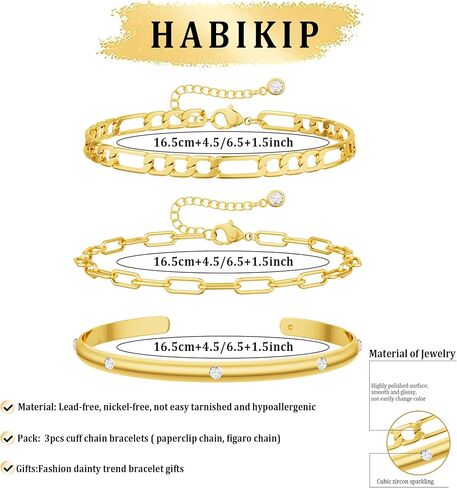 Gold Bracelets for Women Trendy,Stackable 14k Gold Plated Bangle Bracelets Set Waterproof Cuban Link Diamond Beaded Chain Paperclip Chain Bracelets Simple Fashion Jewelry Gifts for Women in Saudi Arabia