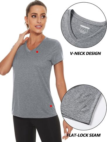 TACVASEN Women's Short Sleeve Running Shirts Lightweight Quick Dry T-Shirts Outdoor Hiking Tops in Saudi Arabia