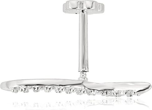 AVORA 14K Gold Simulated Diamond CZ "S" Curved Bar Cartilage Piercing Flat Back Earring Body Jewelry (18 Gauge) in Saudi Arabia