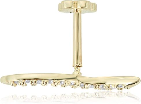 AVORA 14K Gold Simulated Diamond CZ "S" Curved Bar Cartilage Piercing Flat Back Earring Body Jewelry (18 Gauge) in Saudi Arabia