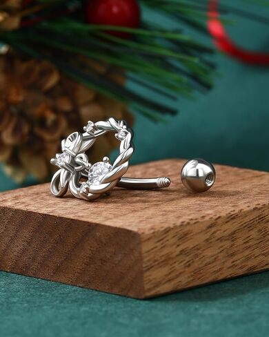 COCHARM 14G عيد الميلاد حلقات زر البطن المفصلي أعلى أسفل البطن السرة خواتم للنساء النساء هيبوالرجينيك ثقب البطن مجوهرات in Kuwait