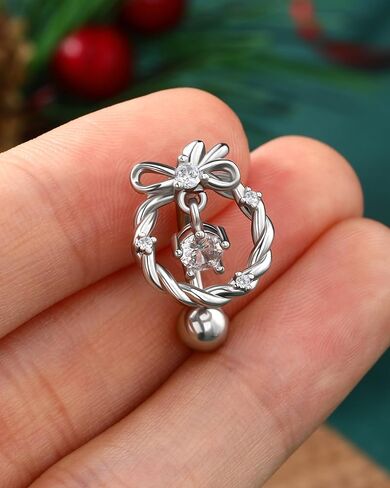 COCHARM 14G عيد الميلاد حلقات زر البطن المفصلي أعلى أسفل البطن السرة خواتم للنساء النساء هيبوالرجينيك ثقب البطن مجوهرات in Kuwait