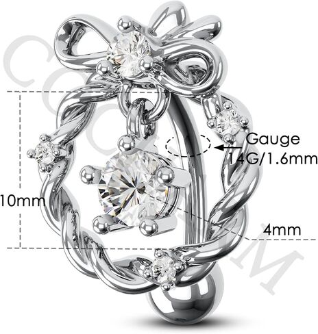 COCHARM 14G عيد الميلاد حلقات زر البطن المفصلي أعلى أسفل البطن السرة خواتم للنساء النساء هيبوالرجينيك ثقب البطن مجوهرات in Kuwait