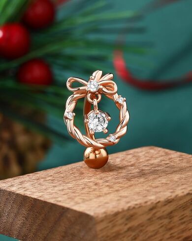 COCHARM 14G Christmas Belly Button Rings Hinge Top Down Belly Navel Rings for Women Women Hypoallergenic Belly Piercing Jewelry in Saudi Arabia