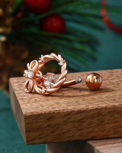 COCHARM 14G Christmas Belly Button Rings Hinge Top Down Belly Navel Rings for Women Women Hypoallergenic Belly Piercing Jewelry in Saudi Arabia