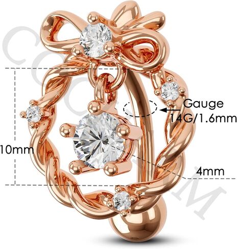 COCHARM 14G Christmas Belly Button Rings Hinge Top Down Belly Navel Rings for Women Women Hypoallergenic Belly Piercing Jewelry in Saudi Arabia