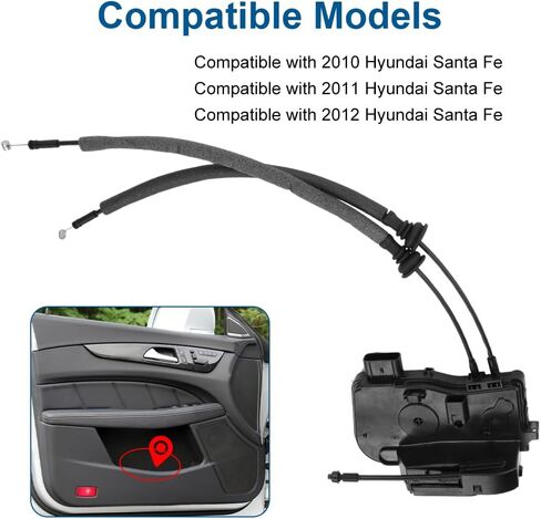 Front Right Passenger Side Door Lock Actuator Compatible with Hyundai Santa Fe 2010-2012 Replacement for DLA1251 813200W000 in Saudi Arabia
