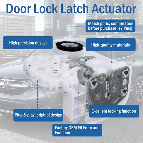 Qagea Rear Right Passenger Side Door Lock Latch Actuator Motor with Rod Compatible with 2007-2011 Honda CR-V CRV, Replaces DLA1006, 72610-SWA-A01, 72610-SWA-H01 in Saudi Arabia