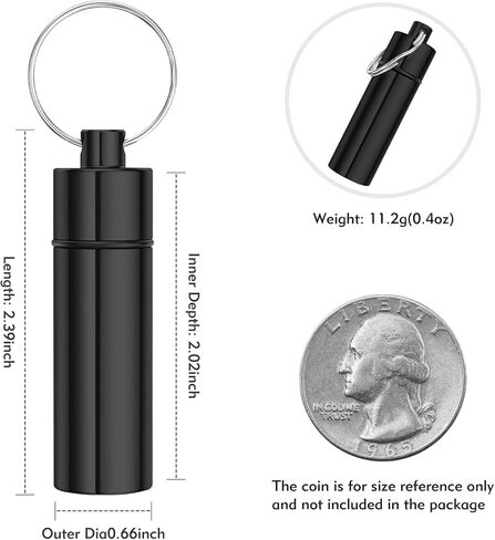 3 قطع حقيبة تنظيم حبوب الدواء للسفر مع سلسلة مفاتيح حامل حبوب للمحفظة وحقيبة حبوب الجيب للرجال، مناسبة للتخييم في الهواء الطلق والسفر (أسود، فضي، أحمر) in Kuwait