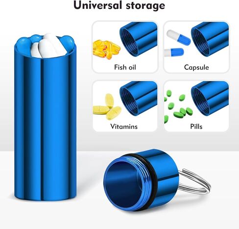 3 قطع حقيبة تنظيم حبوب الدواء للسفر مع سلسلة مفاتيح حامل حبوب للمحفظة وحقيبة حبوب الجيب للرجال، مناسبة للتخييم في الهواء الطلق والسفر (أسود، فضي، أحمر) in Kuwait
